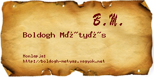 Boldogh Mátyás névjegykártya